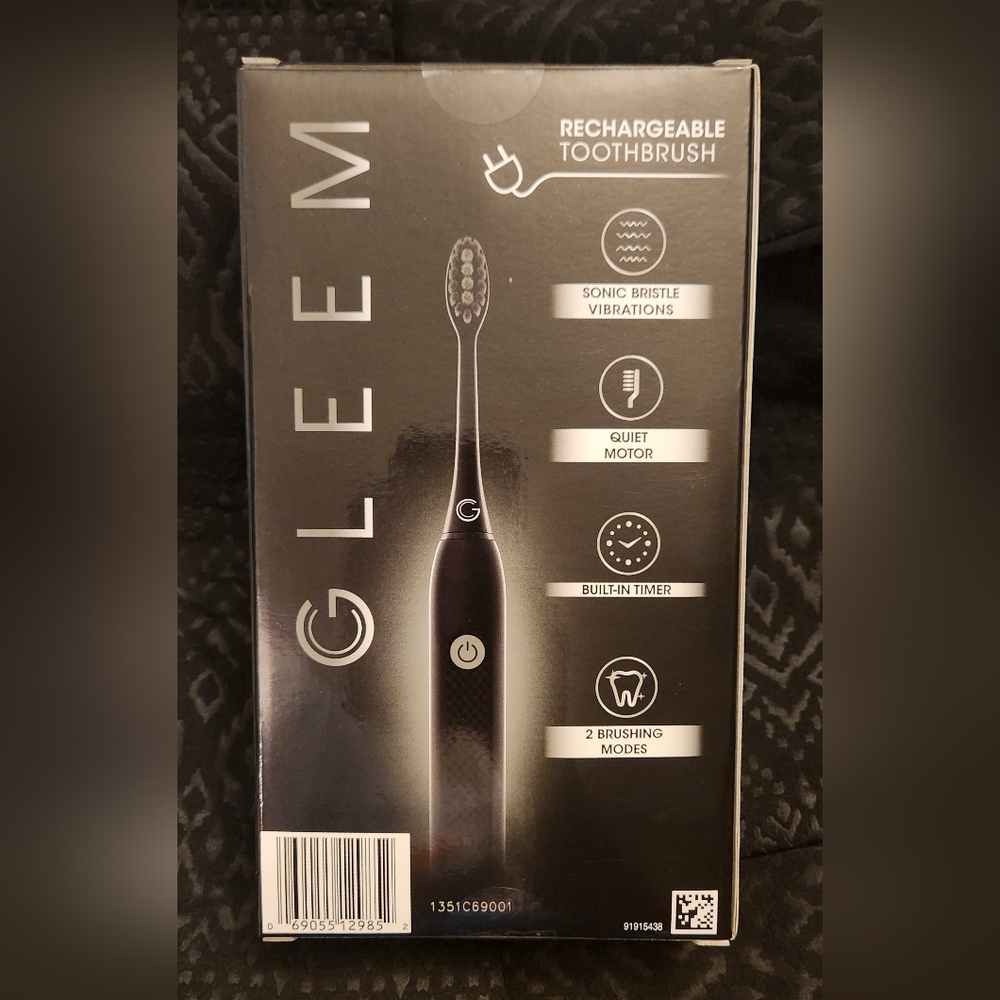 Gleem Rechargeable Toothbrush, Black with travel case